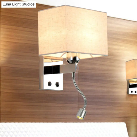 Modern Led Rectangle Wall Sconce In Chrome For Bedroom Lighting