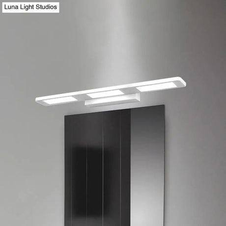 Modern Led Rectangular Acrylic Vanity Wall Light - White/Warm