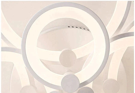 Modern Led Rings Ceiling Lamp For Kitchen Living Room Study Bedroom Dimmable + Remote Control