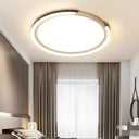 Modern Led Round Acrylic Flush Mount Lighting - 15’/18’/23’ Wide White/Black/Gold Warm Light