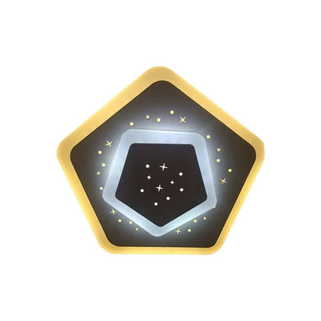 Modern Led Starry Flush Mount Wall Light In White: Triangle Rhombus & Star Design For The Bedroom