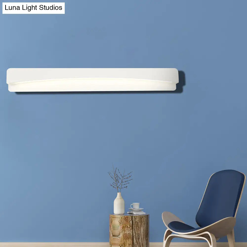 Modern Led Vanity Light Fixture - Wall Mounted Acrylic Rectangular Design In Natural White