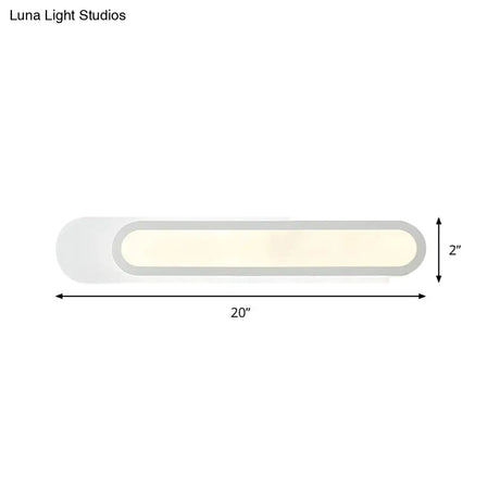 Modern Led Vanity Light With Acrylic Shade - White Wall Sconce Warm/White 12/18/20 Wide
