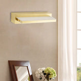 Modern Led Vanity Lighting With Yellow Acrylic Shade - Rectangular Wall Mount Light For Bedroom