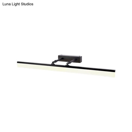 Modern Led Vanity Wall Light In Black With Acrylic Cover For Warm And White Illumination