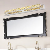 Modern Led Vanity Wall Sconce With Crystal Encrusted Beveled Bar - Stylish And Chic Champagne / 16