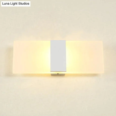 Modern Led Wall Sconce In Oval/Rectangular/Convex Shape - 8/10.5 Wide Warm/White/Natural Light