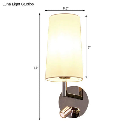 Modern Led Wall Sconce Light In Chrome With Round/Rectangle Canopy