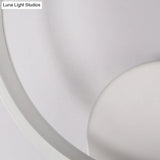 Modern Led Wall Sconce: Stylish Metal Circle Shade Lamp For Bedroom
