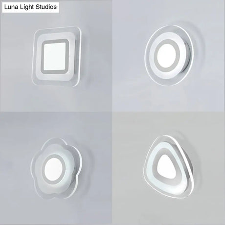 Modern Led Wall Sconce - Triangle/Round/Square Design Warm/White Light Acrylic Simplicity
