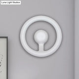 Modern Led Wall Sconce With Black/White Aluminum Shade For Bedroom