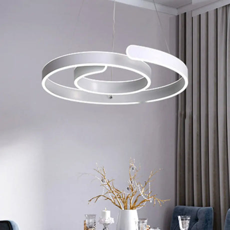 Modern Led White Chandelier Pendant: Twisting Acrylic Ceiling Light In Warm/White / A