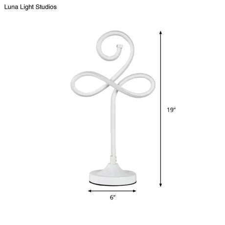 Modern Led White Nightstand Lamp For Living Room With Twist Acrylic Shade Warm/White Light