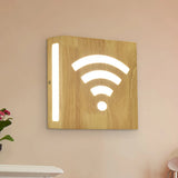 Modern Led Wood Square Wall Sconce: Beige Bedside Light With Cute Pattern / White D
