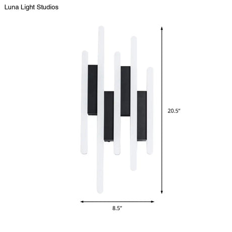 Modern Linear Led Wall Sconce In Acrylic White - Mounted Bedside Light Warm/White 12.5/16.5/20.5 H