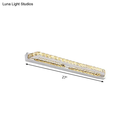 Modern Linear Wall Mounted Vanity Sconce For Bathroom - Clear/Amber Crystal Warm/White Light
