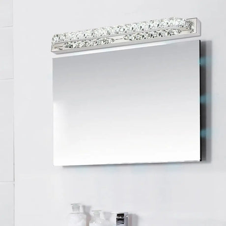 Modern Linear Wall Mounted Vanity Sconce For Bathroom - Clear/Amber Crystal Warm/White Light