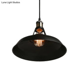 Modern Loft Style Barn Shade Pendant Ceiling Light 10.5’/12’/15’ W In Black/White For Dining