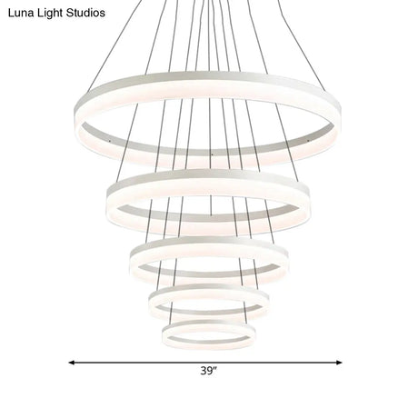 Modern Loop Acrylic Drop Pendant Led Ceiling Chandelier In Warm/White Light