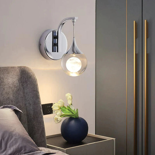 Modern Luxurious Crystal Led Wall Lamp Sconce for Bedroom