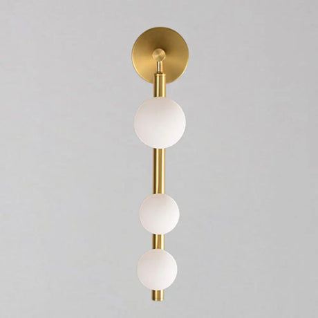 Modern Luxury Glass Vanity Light - 3 Spherical Wall Lights Gold