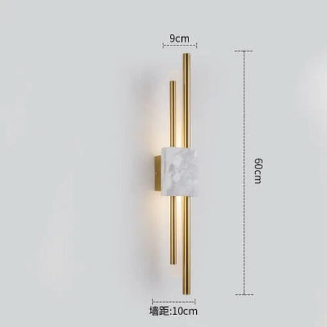 Modern Marble Led Wall Lamp For Living Room Bedroom Bathroom Loft Decor Large White / Warm Light