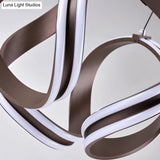 Modern Metal Coffee Led Chandelier Pendant Light Kit - Warm/White