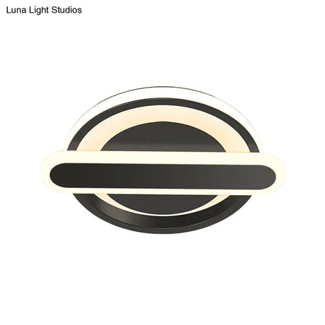 Modern Metal Black/White/Gold Led Ceiling Flushmount For Corridor - Small Circle & Oval Design