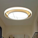 Modern Metal Circle Led Ceiling Flush Mount Light Fixture - White Bedroom Lighting (Warm/White) /