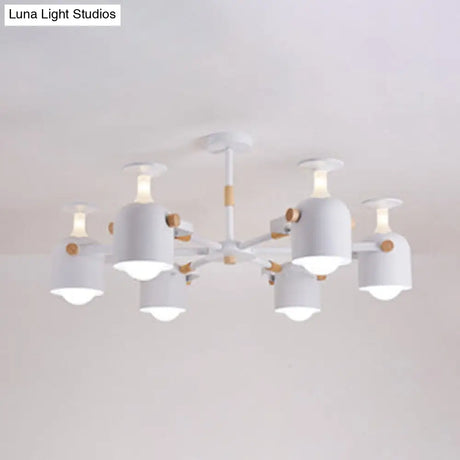 Modern Metal Cylinder Chandelier - 6-Light Hanging Ceiling Lamp For Living Room