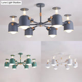 Modern Metal Cylinder Chandelier - 6-Light Hanging Ceiling Lamp For Living Room