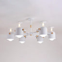 Modern Metal Cylinder Chandelier - 6-Light Hanging Ceiling Lamp For Living Room White
