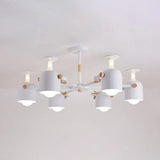 Modern Metal Cylinder Chandelier - 6-Light Hanging Ceiling Lamp For Living Room White