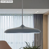 Modern Metal Disk Ceiling Pendant Light - 10’/16’ Diameter 1 White/Pink/Yellow Warm/White