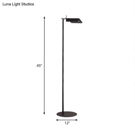 Modern Metal Floor Lamp For Bedroom- Black/White/Blue Folded Standing Light