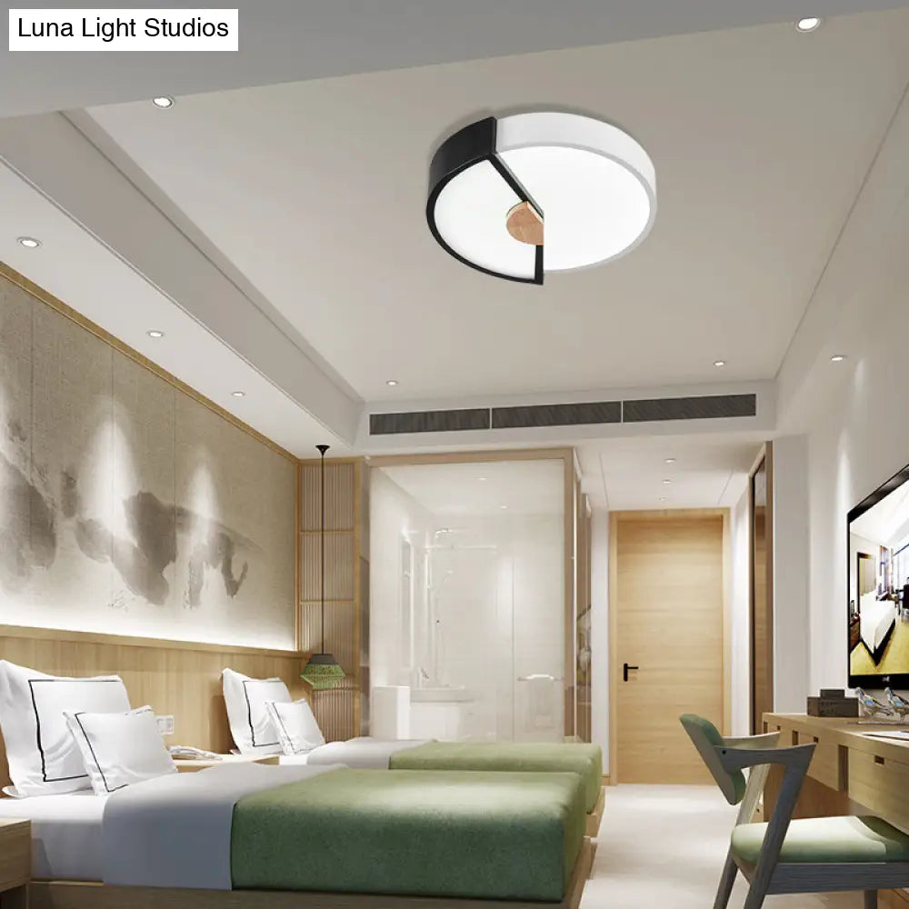 Modern Metal Flush Light With Integrated Led Bulb Black/Pink/Yellow Ceiling Mounted Lamp Multiple