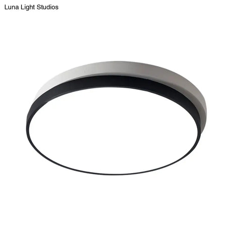 Modern Metal Flush Mount Ceiling Light Fixture With Led Acrylic Shade - Black 11’/15’/19’ Diameter