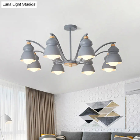 Modern Metal Gourd Pendant Chandelier: Stylish Bedroom Hanging Light Fixture