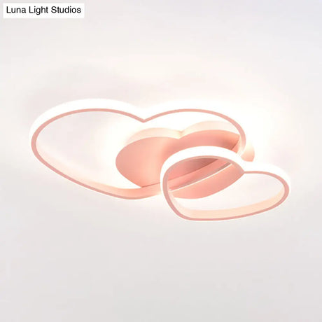 Modern Metal Heart-Shaped Led Flush Mount Ceiling Light