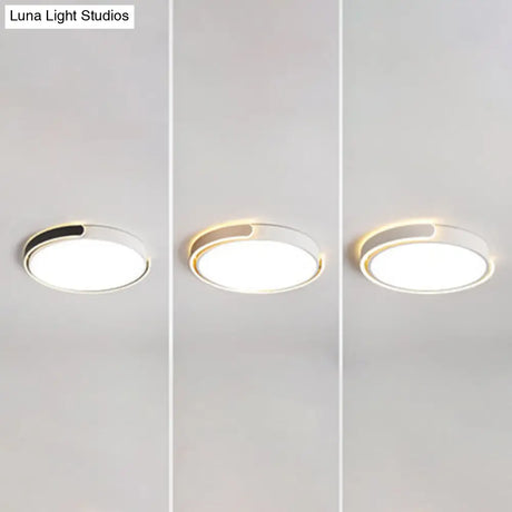 Modern Metal Led Ceiling Light Fixture With Acrylic Diffuser - Stylish Flushmount Lighting For