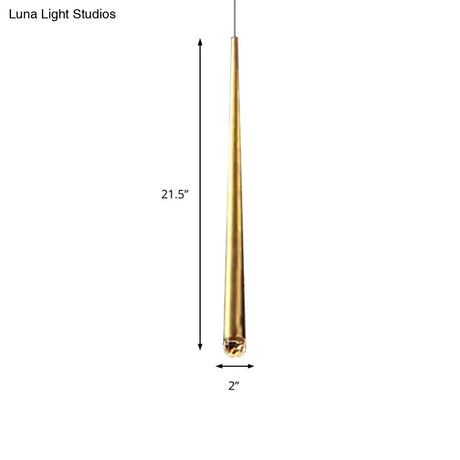 Modern Metal Led Ceiling Pendant Light - Adjustable Cord Black/Brass Ideal For Minimalist Living