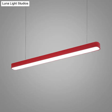 Modern Metal Led Hanging Lamp – Tubular Pendant Light For Dining Room Available In Red/Blue/Yellow