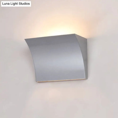 Modern Metal Led Wall Sconce Light Fixture For Living Room - Black/Silver Slide Design