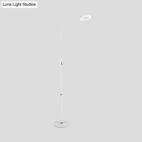 Modern Metal Loop Floor Lamp - White/Black Led Light For Living Room