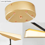 Modern Metal Rectilinear Chandelier With Quill Shade - 6/8 Lights Gold Finish Perfect For Dining