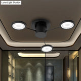 Modern Metal Semi Flush Mount Light Fixture - Small Disk Design With 3 Lights Black/White Ceiling