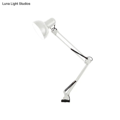 Modern Metal Shade Desk Lamp - Stylish Adjustable 1 Bulb Light For Bedroom Reading