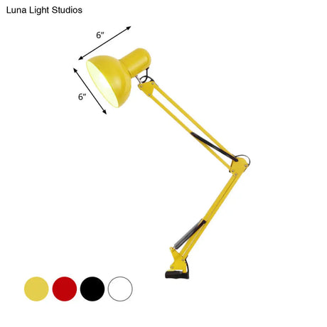 Modern Metal Shade Desk Lamp - Stylish Adjustable 1 Bulb Light For Bedroom Reading