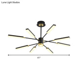 Modern Metal Sputnik Pendant Chandelier- 6/8 Head Hanging Light Kit In Warm/White