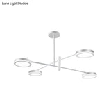 Modern Metal Starburst Chandelier - 4/6 Heads White/Black Gold Finish Warm/White Light